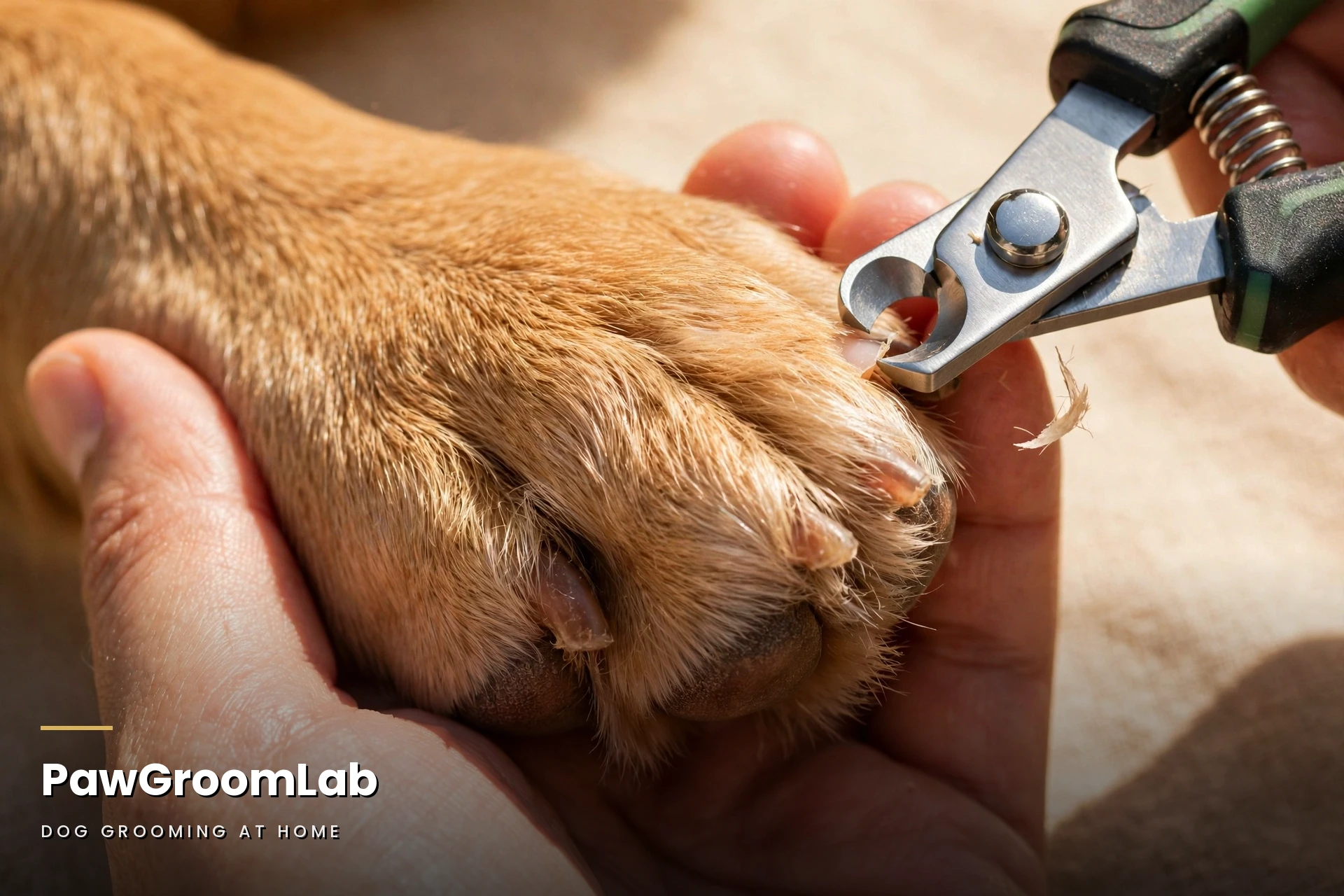 Dog having its nails trimmed safely